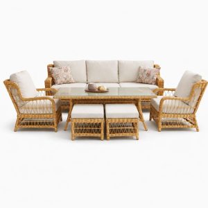 Dallas Rattan Oturma Grubu  Kapuçino | Bahçe & Balkon Mobilyası
