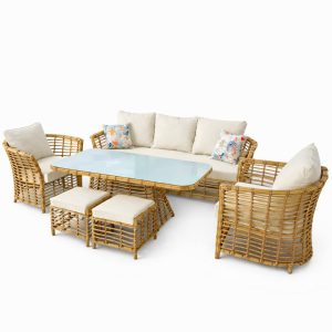 Modenna Rattan Oturma Takımı Bamboo | Bahçe & Balkon Mobilyası