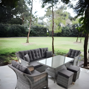 Houston Rattan Oturma Grubu Gri | Bahçe & Balkon Mobilyası